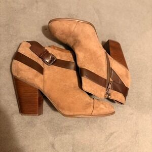 Carlos by Carlos Santana Brown Hadley Double Buckle Side Zip Bootie